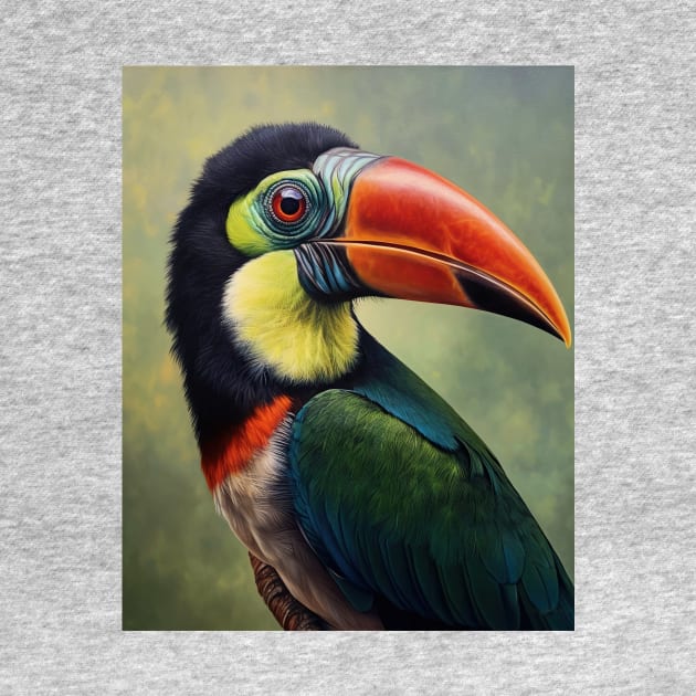 Amazing Zoo Green Aracari in Oil Paint Hyperrealism by ABART BY ALEXST 